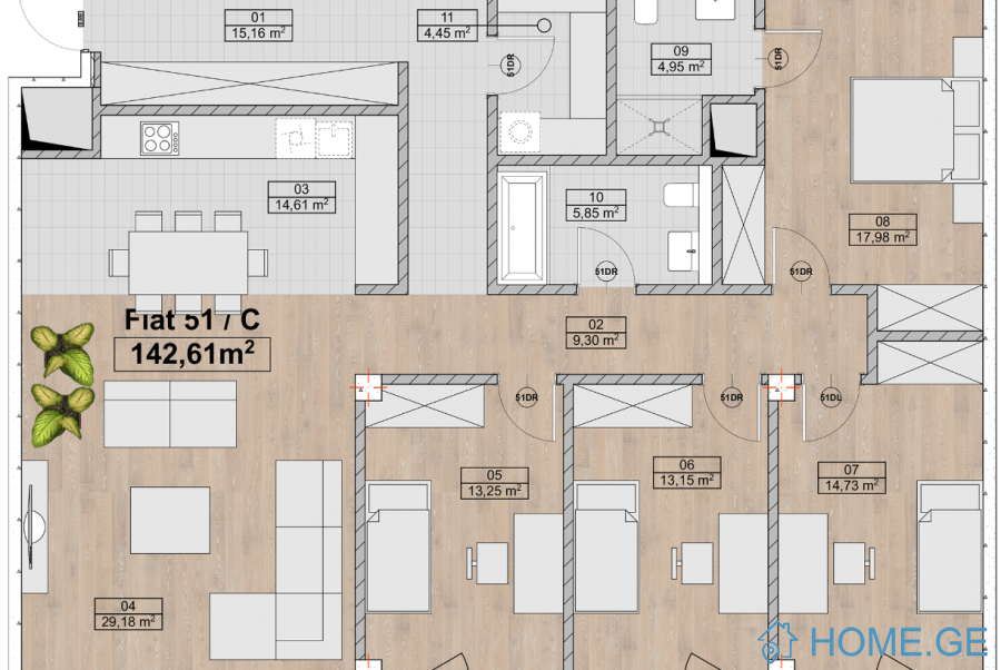 Apartment for sale, 5 Room, Under construction, Tbilisi, vake