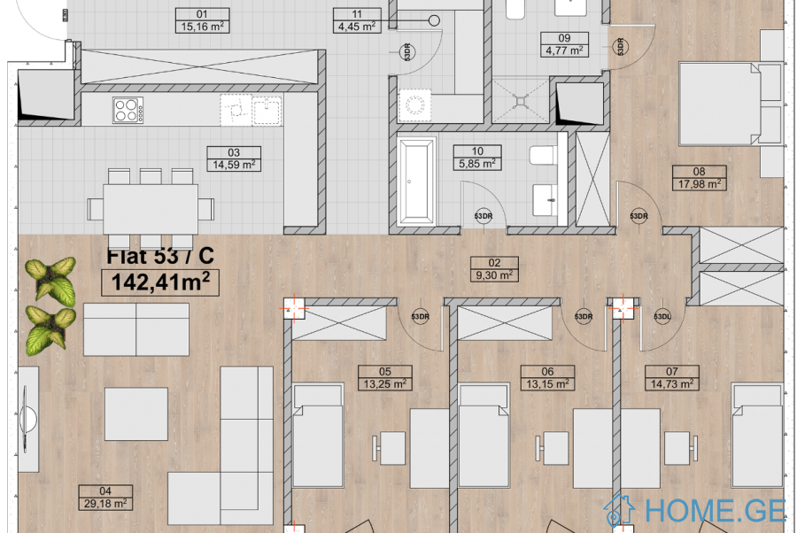 Apartment for sale, 5 Room, Under construction, Tbilisi, vake