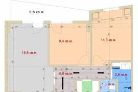 Apartment for sale, 2 Room, New building, Tbilisi, Nadzaladevi