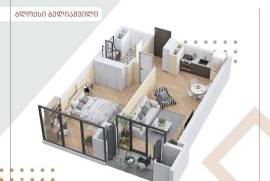 Продается квартира, 2 Kомнатная, В процессе строительства, Тбилиси, Дигоми
