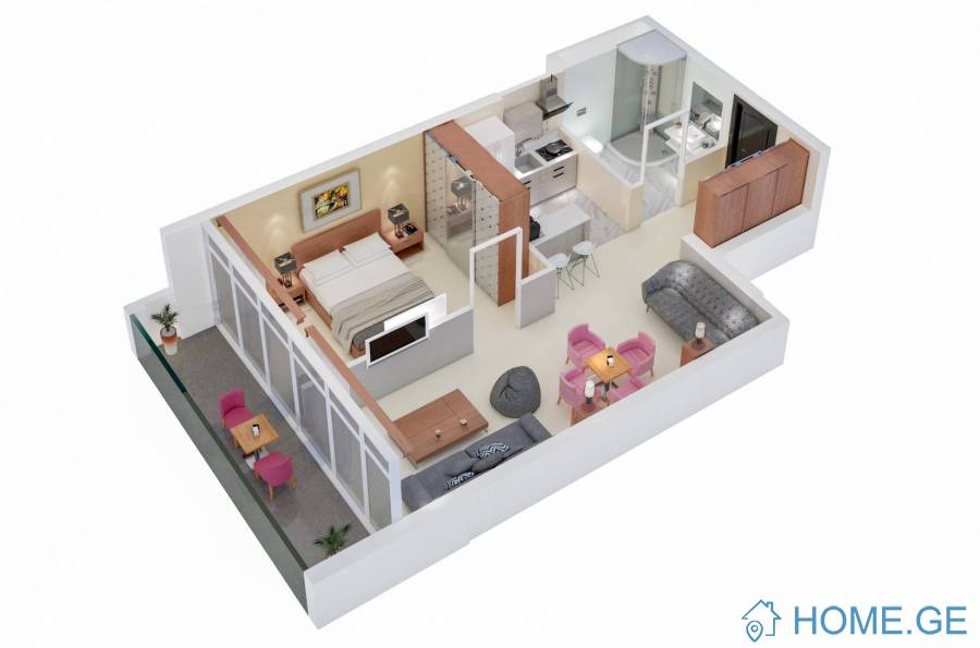 Apartment for sale, 2 Room, Under construction, Batumi