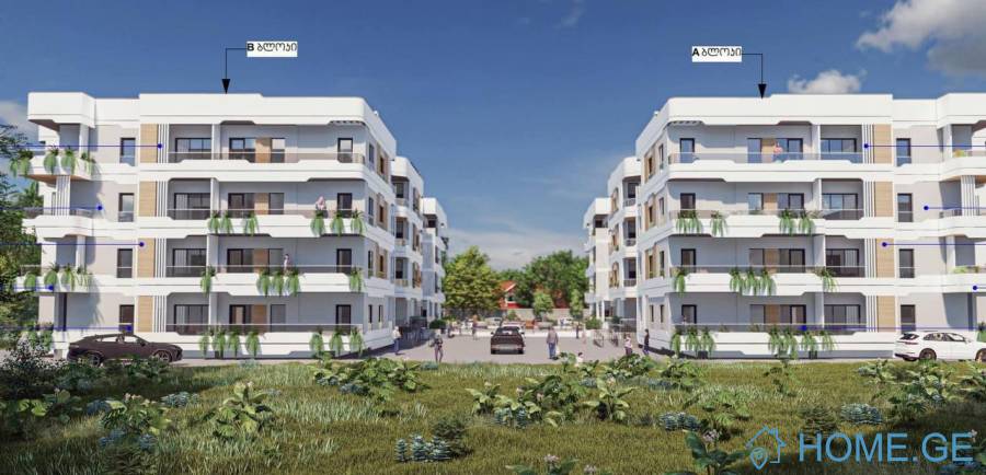 Продается квартира, 2 Kомнатная, В процессе строительства, Тбилиси, Дигоми 1-9