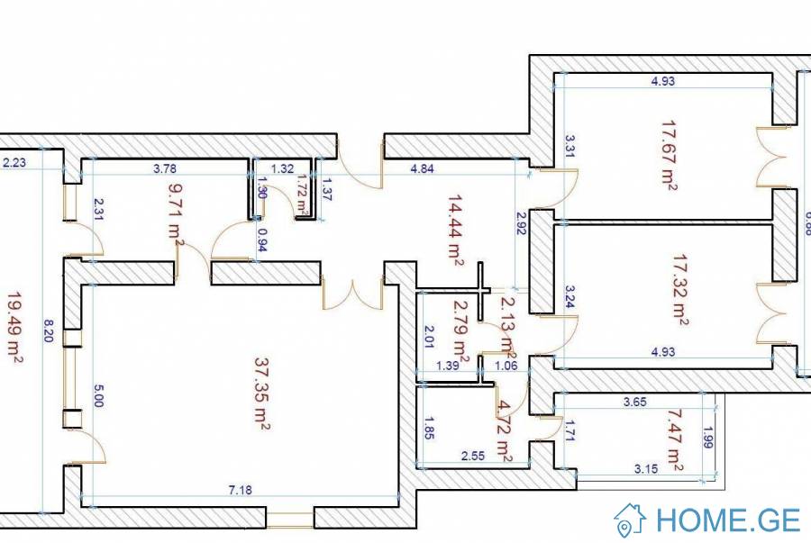 Продается квартира, 3 Kомнатная, Старое здание, Тбилиси, saburtalo