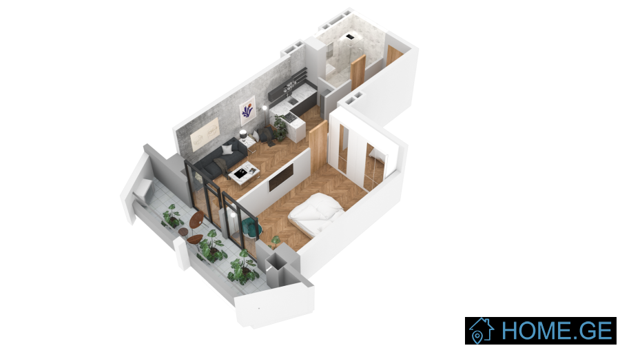 Apartment for sale, 2 Room, Under construction, Tbilisi, saburtalo