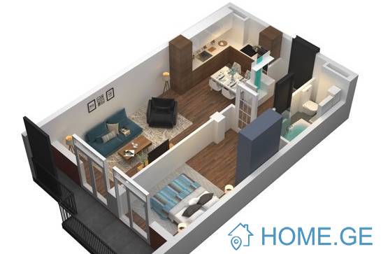 Apartment for sale, 2 Room, Under construction, Tbilisi, Didi digomi