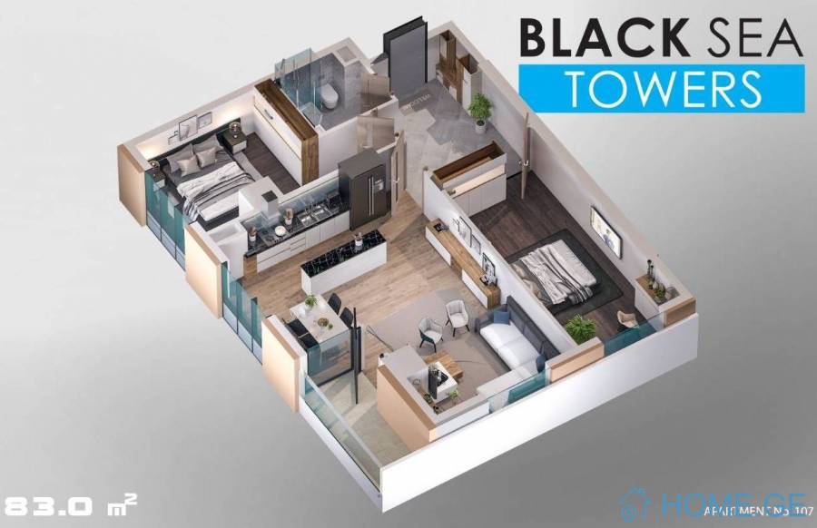 Apartment for sale, 3 Room, New building, Batumi