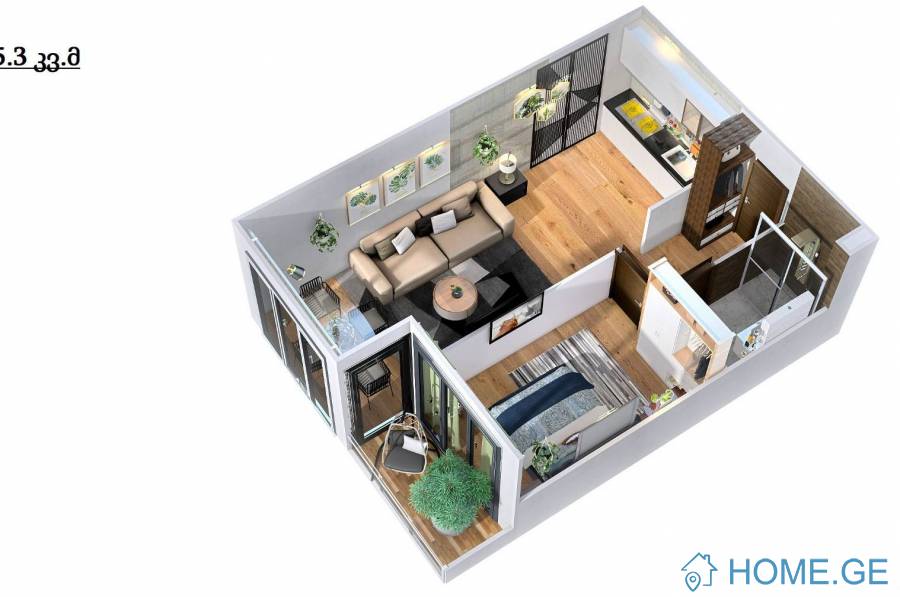 Apartment for sale, 2 Room, Under construction, Batumi