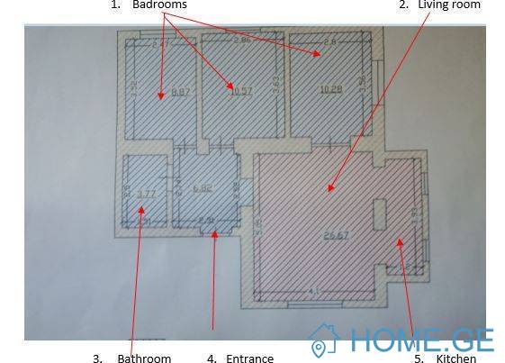 For Rent, 4 Room, Old building, Tbilisi, Avlabari