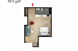Продается квартира, 1 Kомнатная, В процессе строительства, Батуми, Адлия