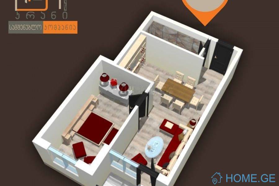 Apartment for sale, 2 Room, Under construction, Kutaisi