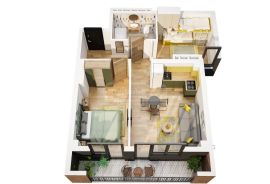 Apartment for sale, 2 Room, Under construction, Tbilisi, Samgori